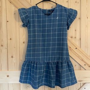 Girls Nautica Chambry Blue Peplum Style Dress NWT Size M 8-10